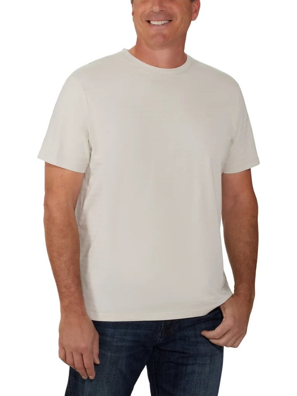 Calvin Klein Men's Dress Tee, Beige, Small